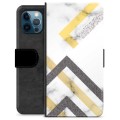iPhone 12 Pro Premium Plånboksfodral - Abstrakt Marmor