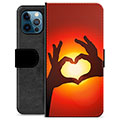 iPhone 12 Pro Premium Plånboksfodral - Hjärtsiluett