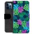 iPhone 12 Pro Premium Plånboksfodral - Tropiska Blommor