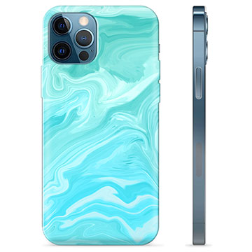 iPhone 12 Pro TPU-Skal - Blå Marmor