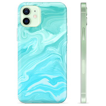 iPhone 12 TPU-Skal - Blå Marmor