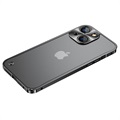 iPhone 13 Metall Bumper med Baksida i Härdat Glas - Svart