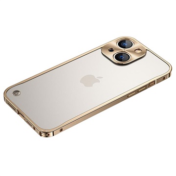 iPhone 13 Metall Bumper med Baksida i Härdat Glas - Guld