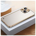 iPhone 13 Metall Bumper med Baksida i Härdat Glas - Guld