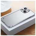 iPhone 13 Metall Bumper med Baksida i Härdat Glas - Silver
