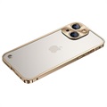 iPhone 13 Mini Metall Bumper med Baksida i Härdat Glas - Guld