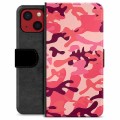 iPhone 13 Mini Premium Plånboksfodral - Rosa Kamouflage