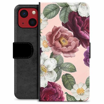 iPhone 13 Mini Premium Plånboksfodral - Romantiska Blommor