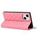 iPhone 13 Mini Plånboksfodral med Sminkspegel - Rosa