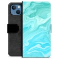 iPhone 13 Premium Plånboksfodral - Blå Marmor
