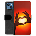 iPhone 13 Premium Plånboksfodral - Hjärtsiluett