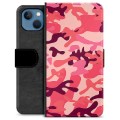 iPhone 13 Premium Plånboksfodral - Rosa Kamouflage