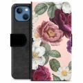 iPhone 13 Premium Plånboksfodral - Romantiska Blommor