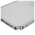 iPhone 13 Pro Max Metall Bumper med Baksida i Härdat Glas - Silver