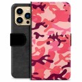 iPhone 13 Pro Max Premium Plånboksfodral - Rosa Kamouflage