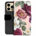 iPhone 13 Pro Max Premium Plånboksfodral - Romantiska Blommor