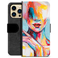 iPhone 13 Pro Max Premium Plånboksfodral - Abstrakt Porträtt