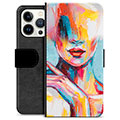 iPhone 13 Pro Premium Plånboksfodral - Abstrakt Porträtt