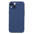 iPhone 13 silikonskal med kameraskydd - kompatibel med MagSafe - mörkblå