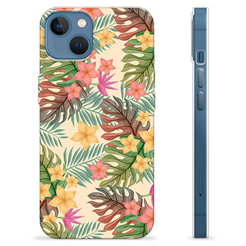 iPhone 13 TPU-Skal - Rosa Blommor