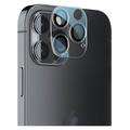 iPhone 14 Pro/14 Pro Max Lippa skydd för kameralins - 9H - Klar / Svart