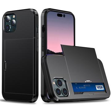 iPhone 14 Pro Hybridskal med Skjutkortplats - Svart