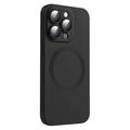 iPhone 14 Pro skal i flytande silikon med skydd för kameralinsen - kompatibel med Magsafe - svart