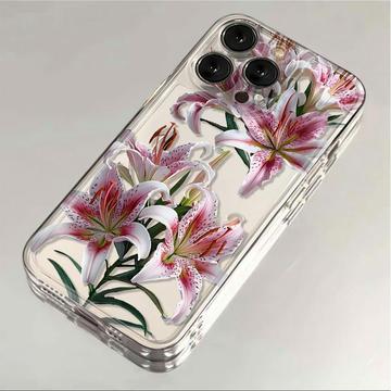 iPhone 14 Pro Max TPU-Skal med Blommönster - Rosa lilja