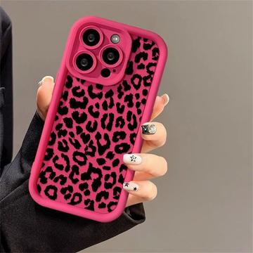 iPhone 14 Pro Max TPU-skal med leopardtryck - varmrosa