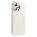 iPhone 14 Pro Silikonskal med kameraskydd - MagSafe-kompatibelt - Vit