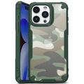 iPhone 15 Stöttåligt Hybridskal - Kamouflage - Grön