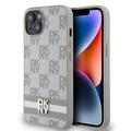 iPhone 15 DKNY Checkered Pattern and Stripe Skal - Beige