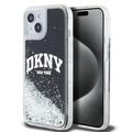iPhone 15 DKNY Liquid Glitter Arch Logo Skal - Svart