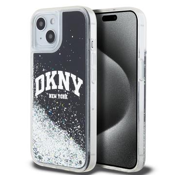 iPhone 15 DKNY Liquid Glitter Arch Logo Skal - Svart