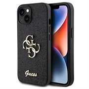 iPhone 15 Guess Fixed Glitter 4G Metal Logo Skal