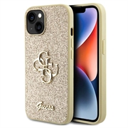 iPhone 15 Guess Fixed Glitter 4G Metal Logo Skal