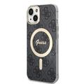 iPhone 15 Guess IML 4G Skal - MagSafe-kompatibelt - Svart