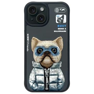 iPhone 15 Nimmy Friends Cool&Cute 2.0 hund skal - svart