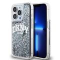 iPhone 15 Pro DKNY Liquid Glitter Arch Logo Skal - Svart