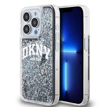 iPhone 15 Pro DKNY Liquid Glitter Arch Logo Skal - Svart