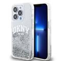 iPhone 15 Pro DKNY Liquid Glitter Arch Logo Skal - Transparent