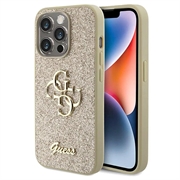 iPhone 15 Pro Guess Fixed Glitter 4G Metal Logo Skal