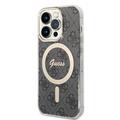 iPhone 15 Pro Guess IML 4G-fodral - MagSafe-kompatibelt - Svart