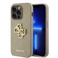 iPhone 15 Pro Guess Perforerad 4G Glitter Logo Skal - Guld