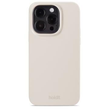 iPhone 15 Pro Holdit Silikonskal - ljus beige