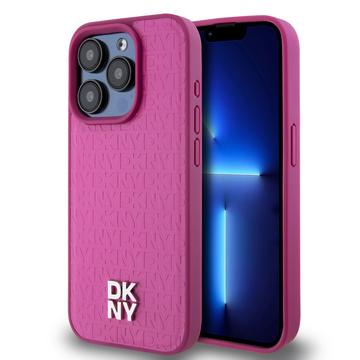 iPhone 15 Pro Max DKNY Repeat Pattern Stack Logo Skal - MagSafe-kompatibelt - Rosa
