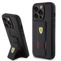 iPhone 15 Pro Max Ferrari Carbon Grip Stand-fodral - Svart