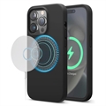 iPhone 15 Pro Saii Premium MagSafe Liquid Silikonskal - Svart