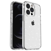 iPhone 15 Pro Max Stylish Glitter Series Hybrid Skal - Vit