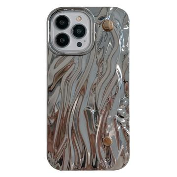 iPhone 15 Pro Max Rynkigt elektropläterat TPU-fodral - Silver